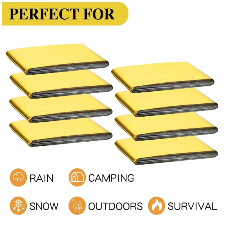 Survival Blanket Reflective - Tragbare Leichte Aluminiumfolie-Rettungsdecke Wärmereflektierend Wasserdicht Erste-Hilfe-Überlebensdecke