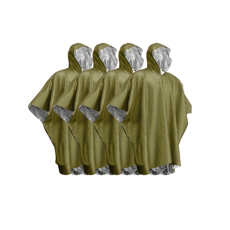 Survival Blanket Reflective - Notfall-Überlebens-Thermo-Regenponcho, wärmereflektierende, wasserdichte Raumdecke für Camping,