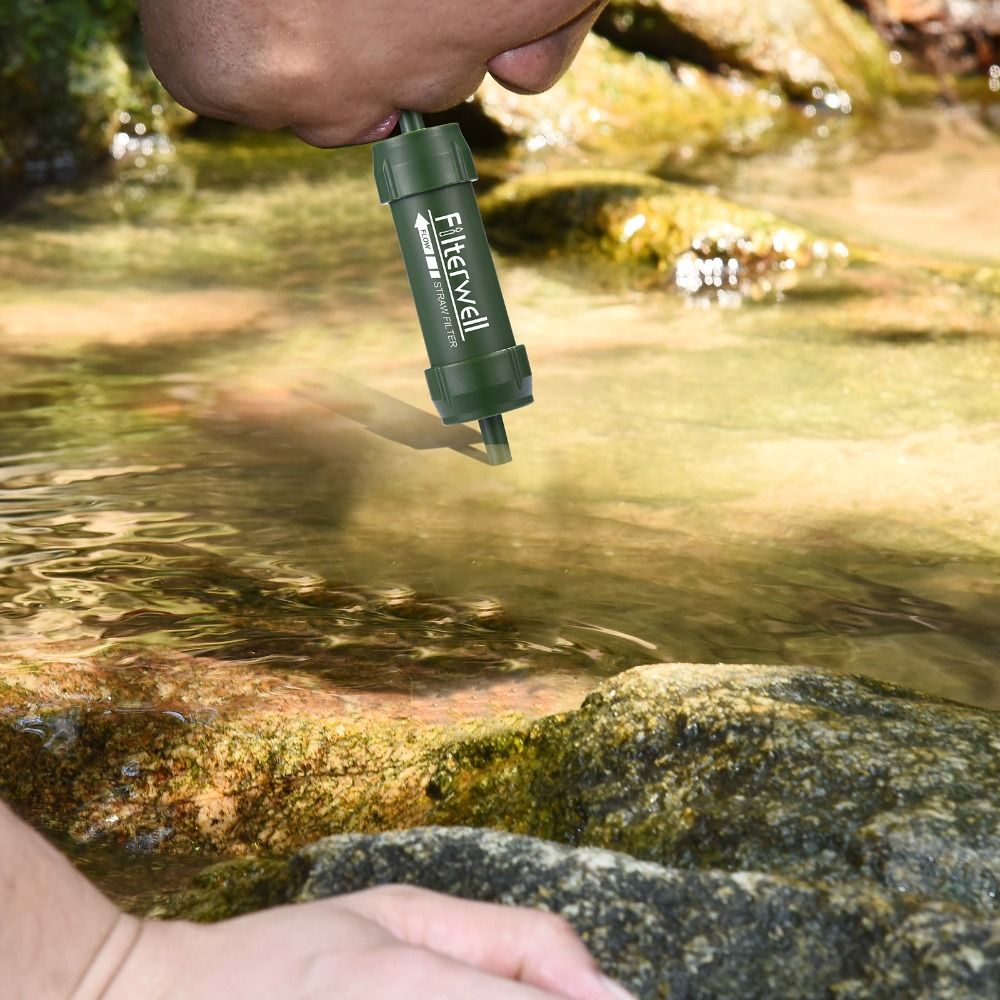 Water Purification Straw - Mini-Wasserfilter-Strohhalm für Direkttrinkwasser-Aufbereitung, Überlebens-Wasserfilter, Trinkwasser-Filterstrohhalm